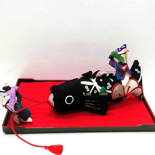 鯉のぼりと童子 端午の節句のちりめん細工 その他置物 夢さき