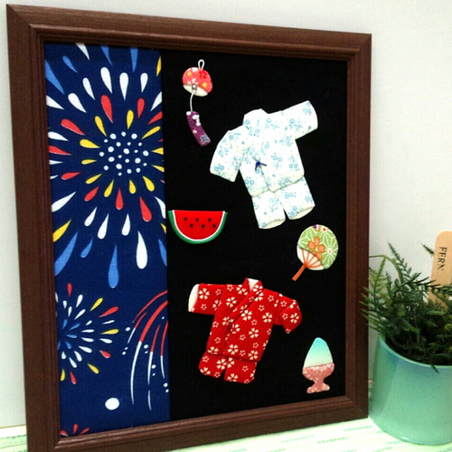 夏のちりめん押し絵フレーム 夏祭り タペストリー・壁掛け 夢さき 通販