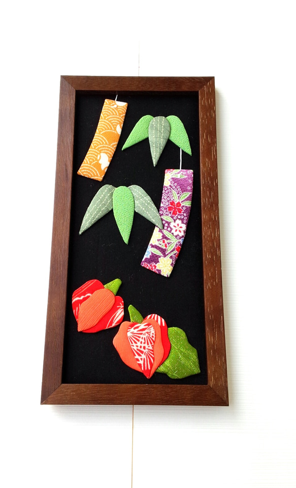 押し花絵『夕暮の集落』　希少品 押し花絵作家 久保淳子