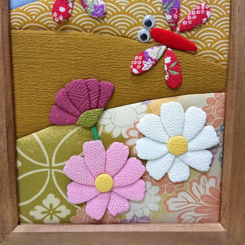 押し絵タペストリー　ぱんぱん キット】鶴と梅花タペストリー【押し絵】【古布】 キット 和小物