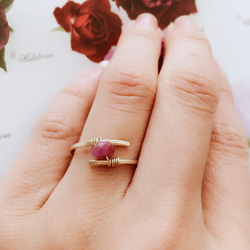 ♡14Kgf Pink　Sapphire　Ring♡ 1枚目の画像