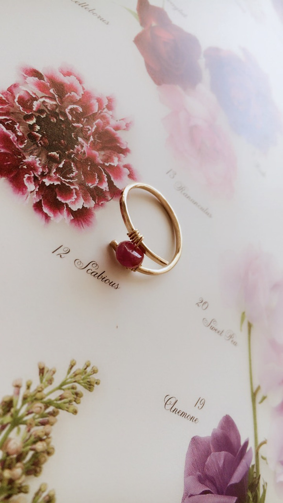 ♡14Kgf Pink　Sapphire　Ring♡ 4枚目の画像