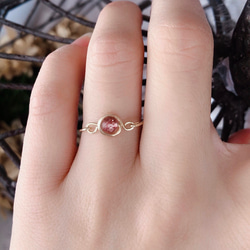 送料無料✨14KGFストロベリークォーツリング✨淡い色✨ナチュラル