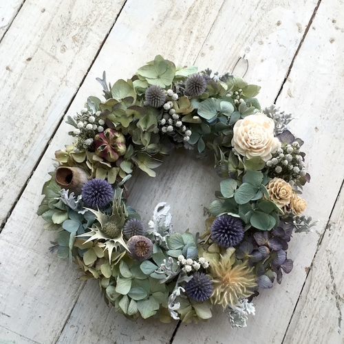 夏☀︎SALE！アナベルとルリタマアザミのキュートなハーフリース 夏☀︎SALE！アナベルとルリタマアザミのキュートなハーフリース