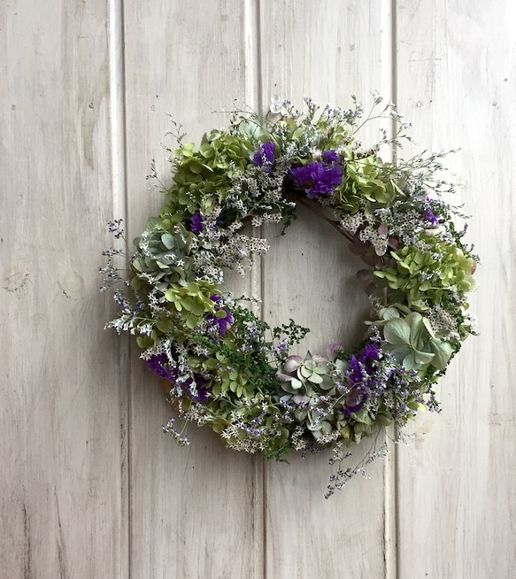 紫陽花リース 受注制作紫陽花リース