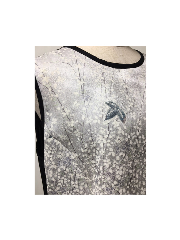 お値下げ⭐️着物リメイク絹のワンピースドレス 3枚目の画像