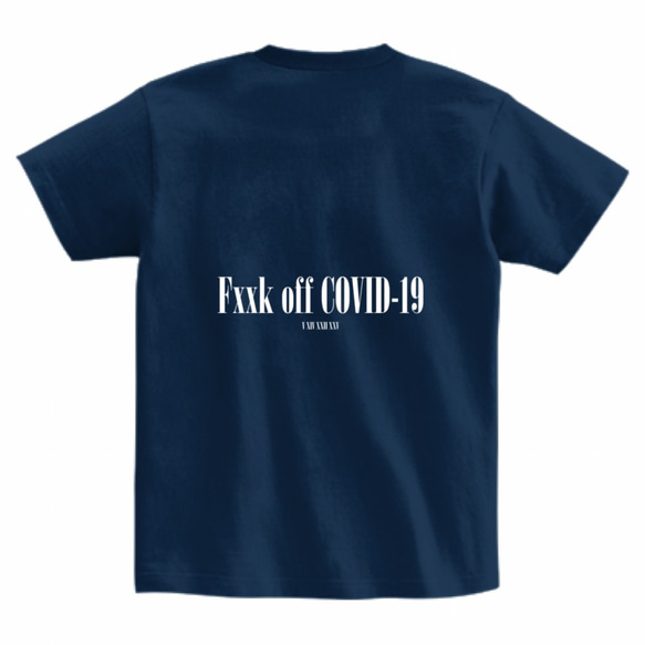 綿生地 ロゴT 半袖Tシャツ Fxxk off COVID-19 4枚目の画像