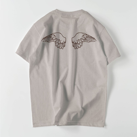 綿生地 小さな天使の羽根 半袖 Tシャツ 3枚目の画像