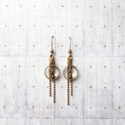 《Wannabe》黃銅天然石幾何系列耳環 原創文青氣質款【耳針/耳夾】 第1張的照片