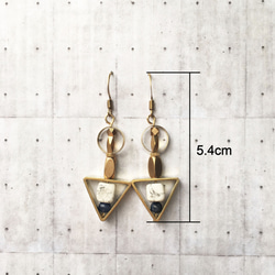 《Wannabe》黃銅天然石幾何系列耳環 原創文青氣質款【耳針/耳夾】 第2張的照片