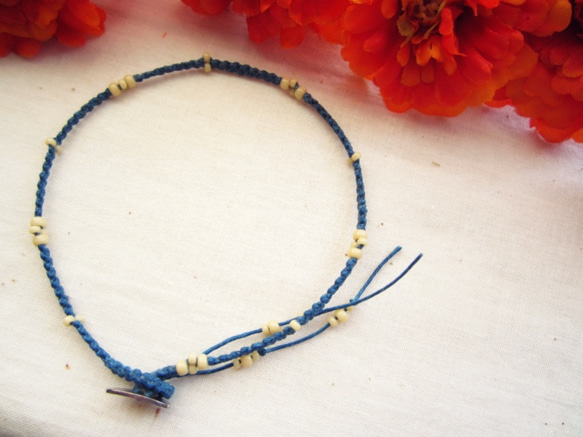 Thin Waxed Linen Anklet. / di 第3張的照片