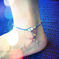 Thin Waxed Linen Anklet. / di 第4張的照片