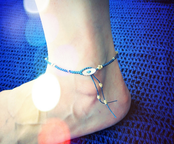Thin Waxed Linen Anklet. / di 第4張的照片