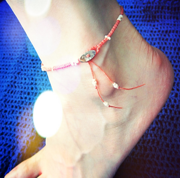 Thin Waxed Linen Anklet. / pw 第5張的照片