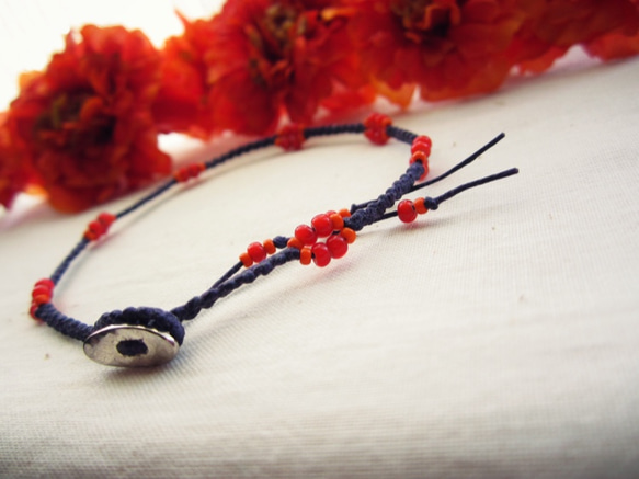 Thin Waxed Linen Anklet. / pa 3枚目の画像