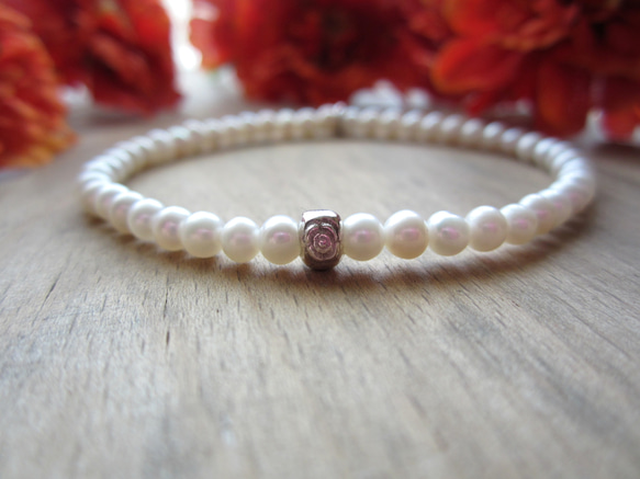 Freshwater Pearl Stretch Bracelet. 第4張的照片