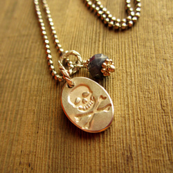 Skull Tag & Sapphire Charm Necklace 3枚目の画像