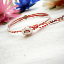 Thin Waxed Linen Bracelet.~Heart~ 第4張的照片