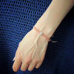 Thin Waxed Linen Bracelet.~Heart~ 第5張的照片