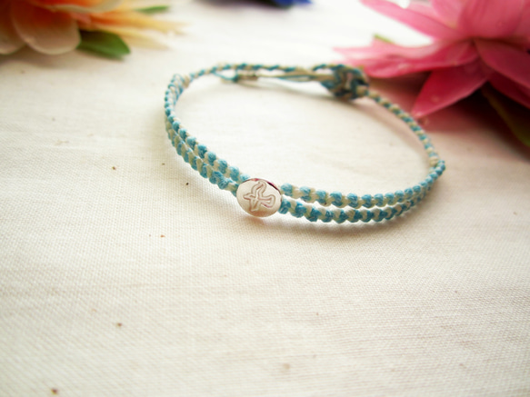 Thin Waxed Linen Bracelet.~Bird~ 第3張的照片