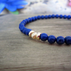 "Lapis Lazuli & 14K YG" Beads Bracelet. 1枚目の画像