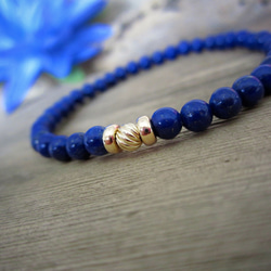 "Lapis Lazuli & 14K YG" Beads Bracelet. 2枚目の画像