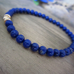 "Lapis Lazuli & 14K YG" Beads Bracelet. 3枚目の画像