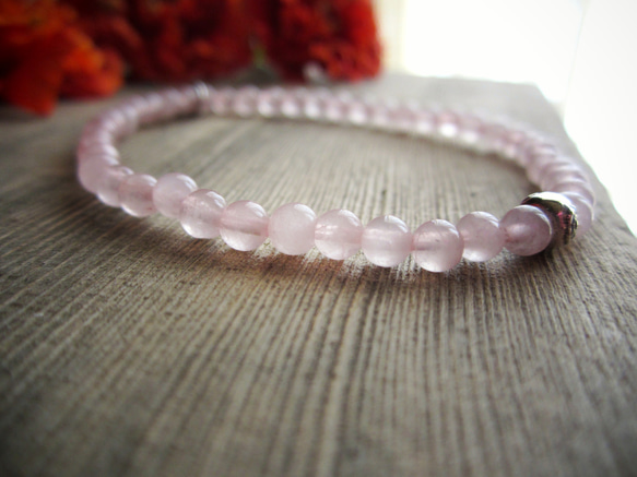 Rose Quartz Stretch Bracelet. 第2張的照片