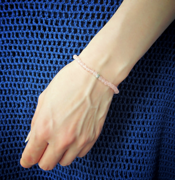 Rose Quartz Stretch Bracelet. 第4張的照片