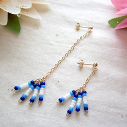 14K GF & Seed Beads Pierce.~bg~ 1枚目の画像