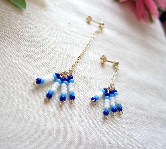 14K GF & Seed Beads Pierce.~bg~ 第3張的照片