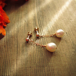 14K GF & Teardrop Pearl Pierce. 第1張的照片