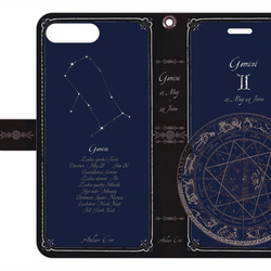 全機種対応　12星座の手帳型スマホケース　--- iPhone/Android　占星術　/プラネタリウム　 2枚目の画像