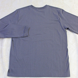「博多ハート」長袖綿Tシャツ L　ユニセックス　グレー×ブラック（LT-07） 6枚目の画像