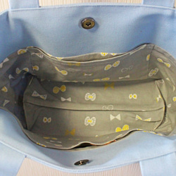 博多織トートバッグ「連」M　サックスブルー　水色　スカイブルー　（TT-24） 4枚目の画像