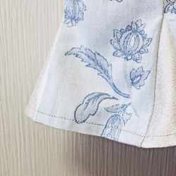 「スカートをはいたトート」　L　スカイブルー　水色×シルバー　花柄（SKT-21） 4枚目の画像
