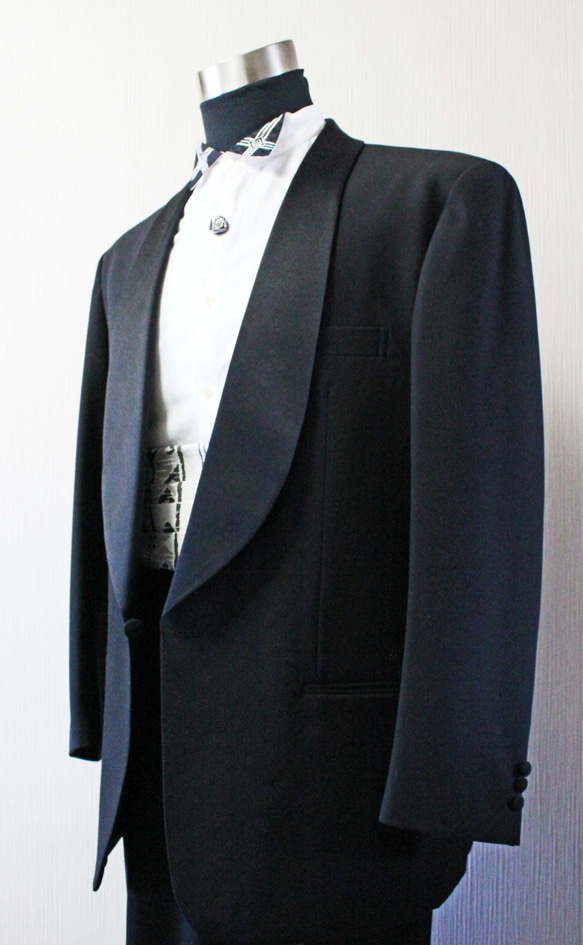 博多織カマーベルト　フォーマル　礼装　ホワイト　モノクロ　白×ブラック（KM-14） 2枚目の画像
