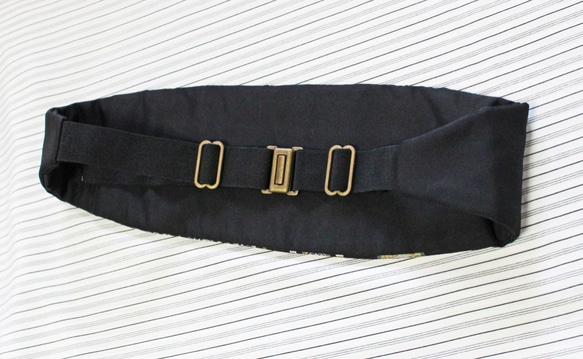 博多織カマーベルト　フォーマル　礼装　金　マルチカラー　ゴールド×ブラック（KM-18） 4枚目の画像