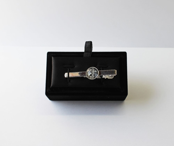 博多織ネクタイピン 博多献上 黒 ブラック 箱付き （NP-01) タイピン