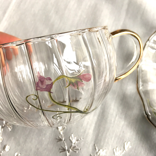 ガラスのティーセット・スイートピー ティーカップ Renon 通販