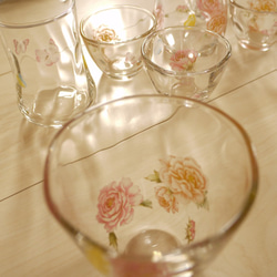 芍薬と蝶の冷酒セット（福袋）グラス1個とミルク入れ１個付き 5枚目の画像