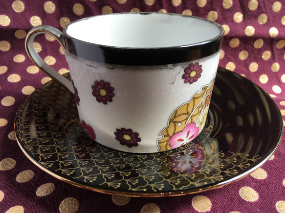 昭和レトロ猫のカップ&ソーサー(のら猫) 2枚目の画像
