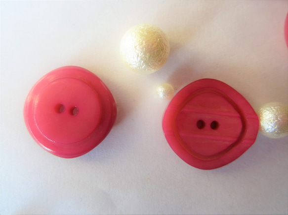 レトロボタン★8個《ピンク》　～ヴィンテージボタン～ 3枚目の画像