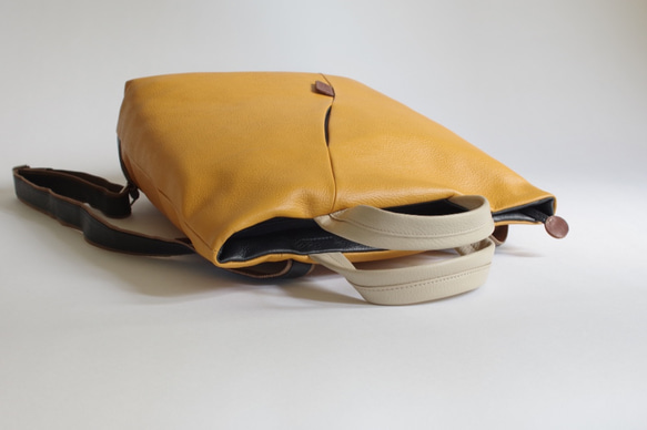 [Folllicle NEW Backpack (S) / 黃色] A4 尺寸背包 第4張的照片