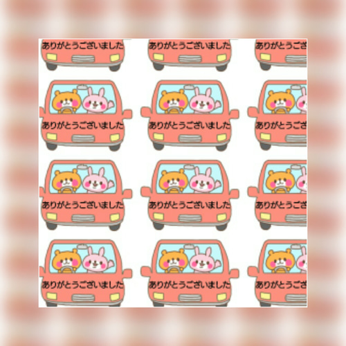 66枚フレーク！赤い車の「ありがとうございました」シール、サンキュー