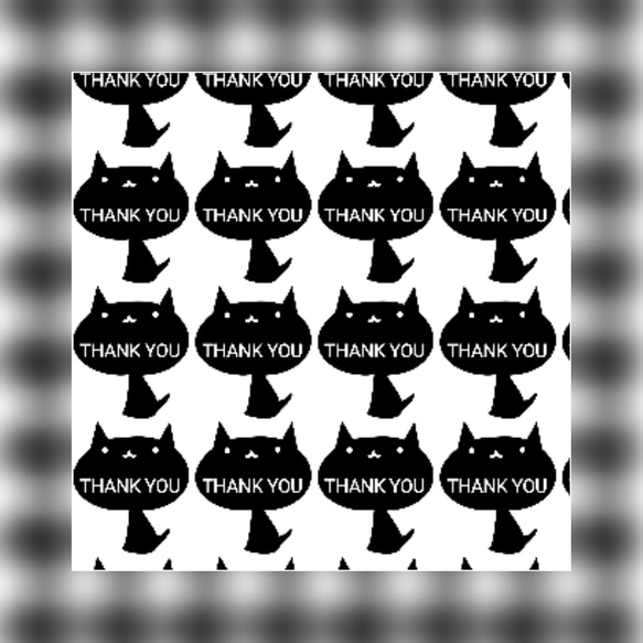 80枚フレーク！黒猫THANK YOUシール、サンキューシール、フレークシール 1枚目の画像