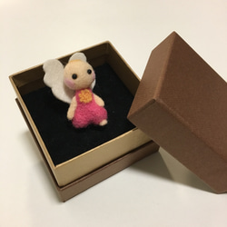 ひざまずく天使 ピンク【メッセンジャー】羊毛フェルト 5枚目の画像
