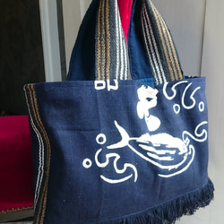 HANAKATSUO- 前掛け帆布リメイク レトロトートバッグ トートバッグ