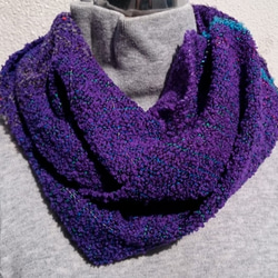 ☆男性へのクリスマスプレゼントにも☆ - Purple - 手織りパープル紫　ウールスヌード　マフラー 2枚目の画像