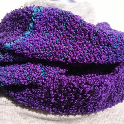 ☆男性へのクリスマスプレゼントにも☆ - Purple - 手織りパープル紫　ウールスヌード　マフラー 3枚目の画像